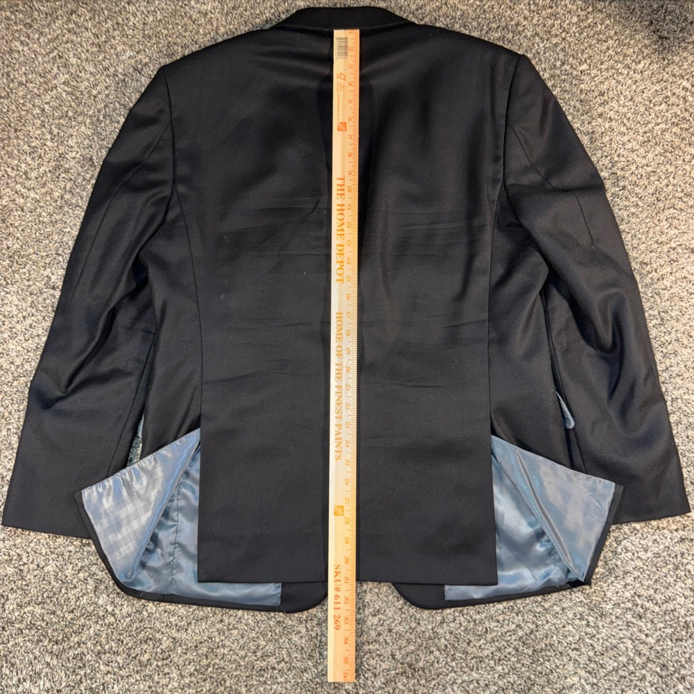 Saks Fifth Avenue 44R Black Label Loro Piana Wool Blazer Black Metal Buttons - Picture 7 of 7